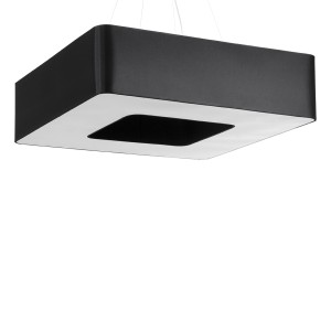 Schwarzer Sollux Lighting Kronleuchter Urano 80, quadratische Deckenlampe für Wohnzimmer und Esszimmer.