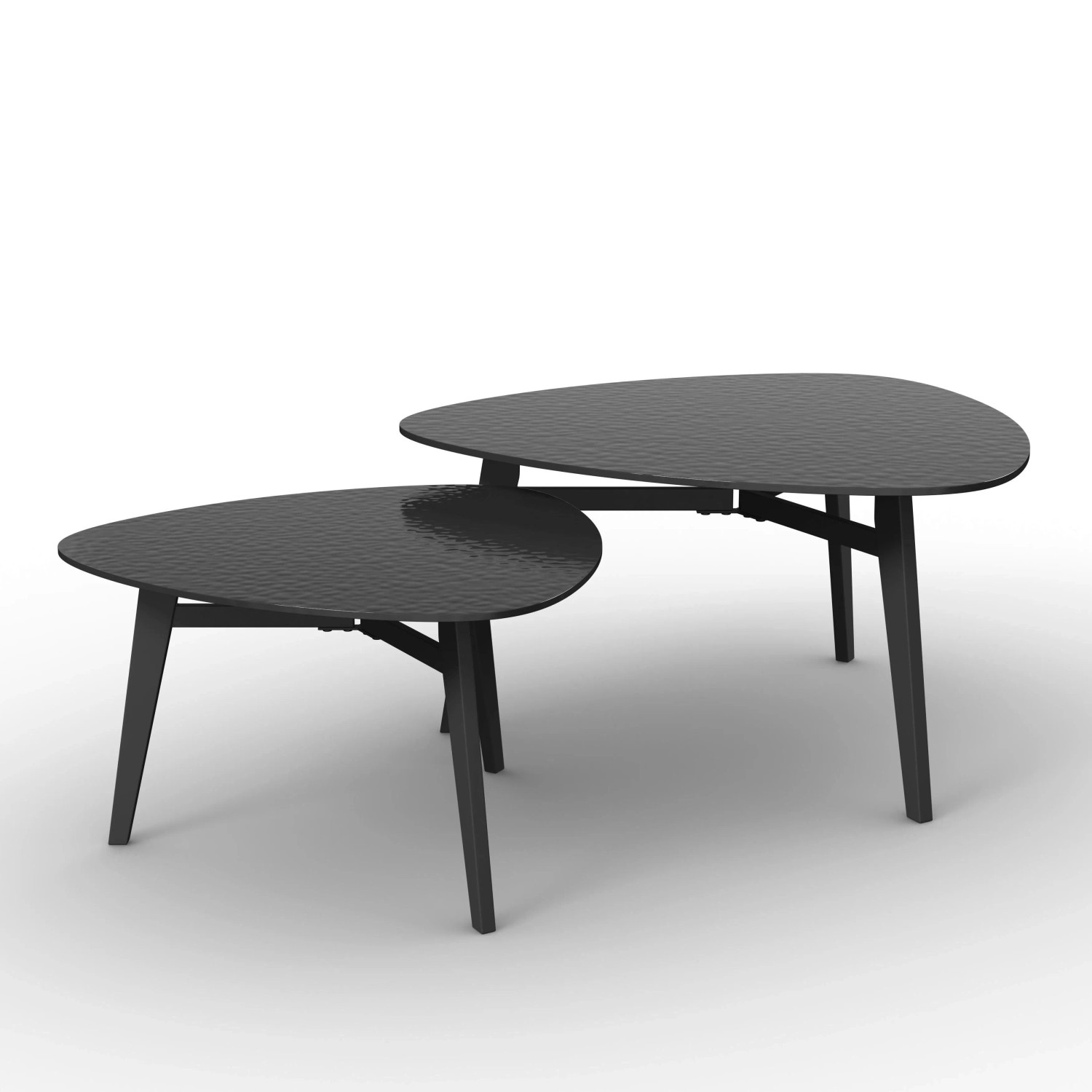 Bessagi Home Couchtisch-Set Kelaya Schwarz Glas/Metall