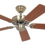 CASAFAN Deckenventilator Classic Royal Messing Antik mit Kirschbaum rotbraunen Flügeln.