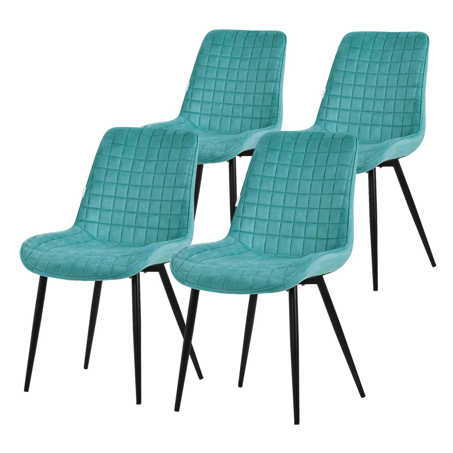 ML-Design Esszimmerstühle 4er Set Petrol Samtbezug Metallbeinen