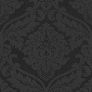 Schwarze Bricoflor Barock Tapete mit floralem Ornament Muster im Neobarock Stil.