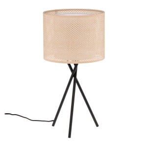 Lindby Tischlampe Soula 10012925 Landhaus Vintage Rustikal in Creme 1-flammig E27 Wohnzimmerleuchte