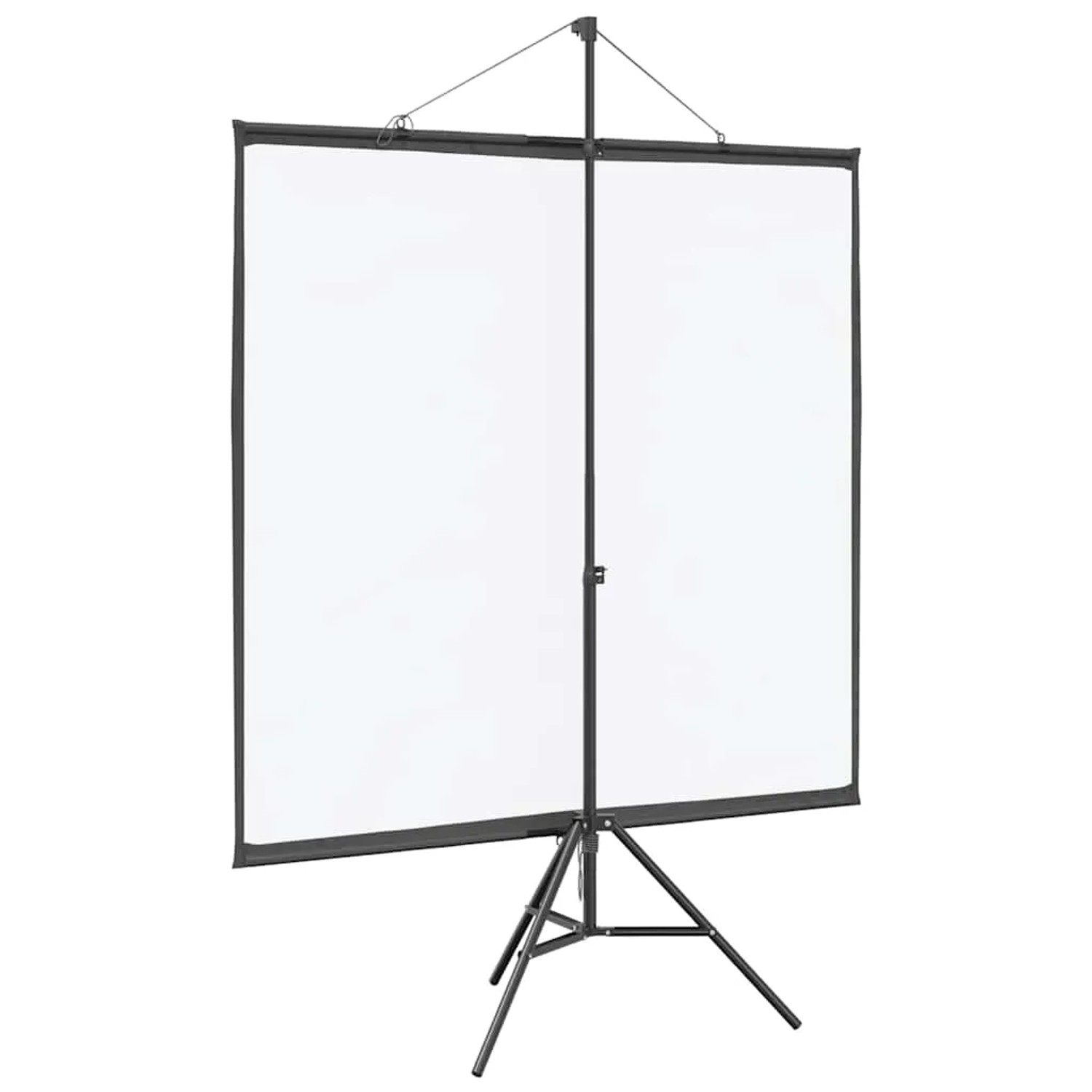 Mattweiße 72 Zoll Projektionsleinwand mit schwarzem Stativ. Ideal für Heimkino, Präsentationen & Video-Zubehör.