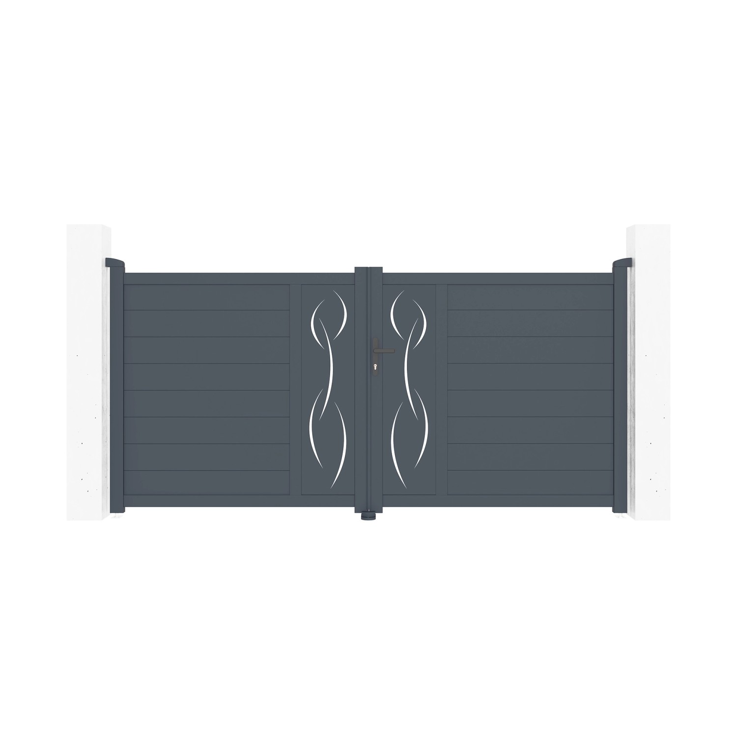 Casanoov Doppelflügeltor Aus Aluminium 3M Life H 140Cm Grau günstig online kaufen