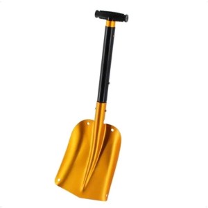 Galaflor Aluminium Schneeschaufel, goldfarben, mit schwarzem Griff und Stecksystem, ideal für Auto & Camping.