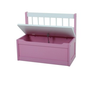 DELUKE Kinder-Truhenbank EMIL 2er-Set, pink/weiß, mit Stauraum, offene Spielzeugtruhe.
