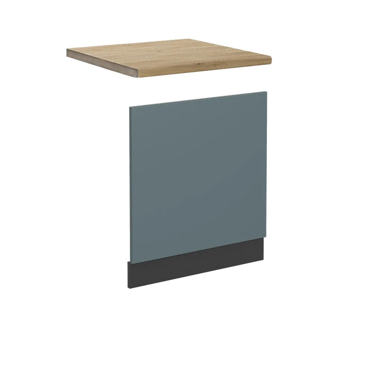 Vicco Frontblende R-Line Geschirrspüler Fronttür Blau-Grau/Anthrazit 60 cm AP Eiche
