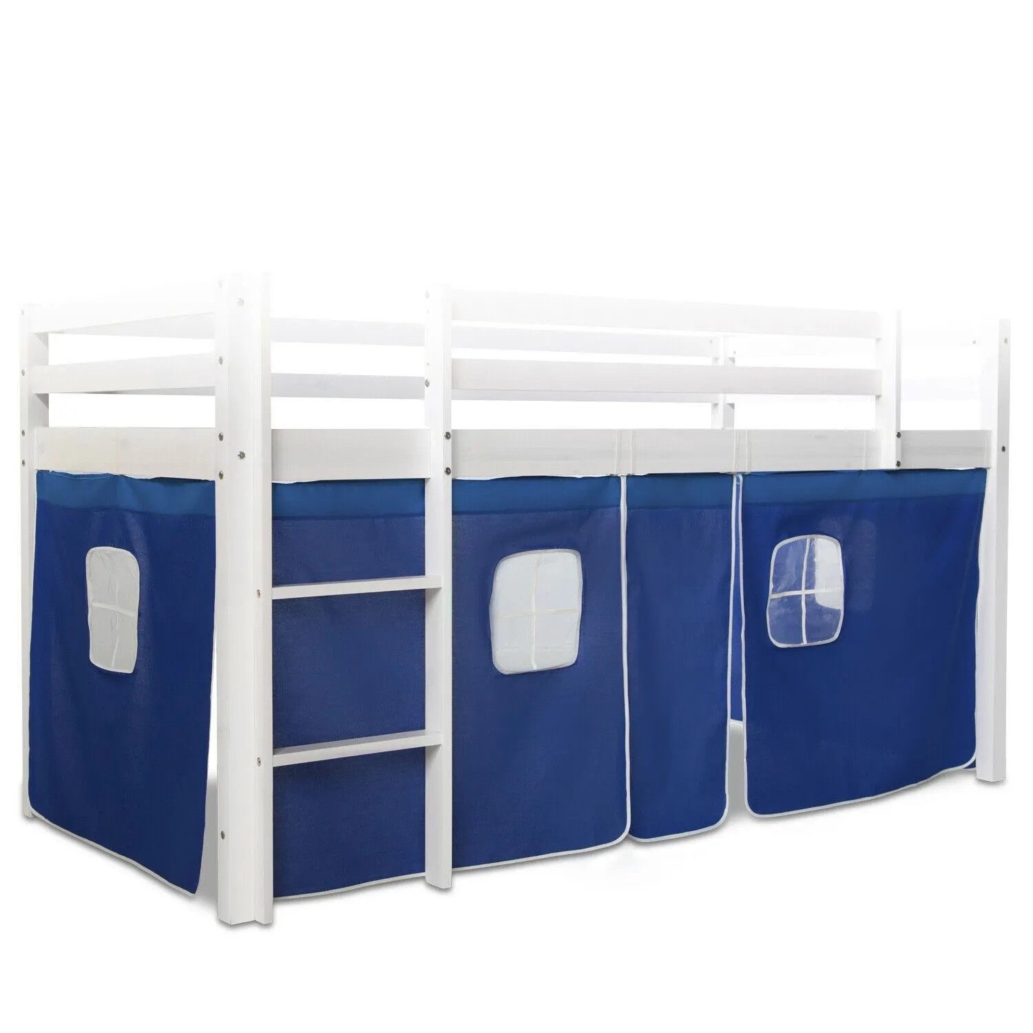 Homestyle4u Bettumrandung Blau für Kinderhochbett 1518