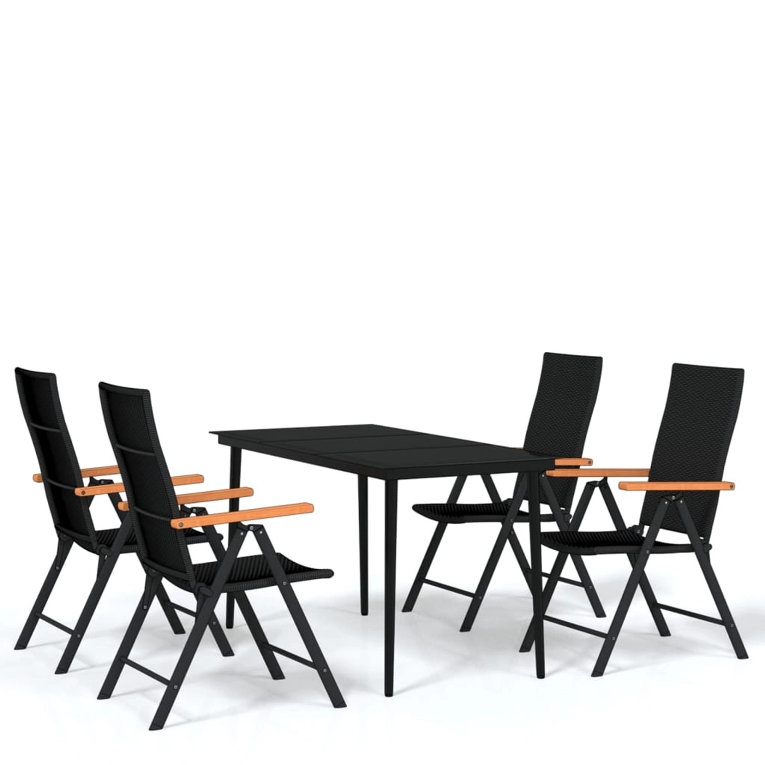 vidaXL 5-Tlg Garten-Essgruppe Schwarz 3099121 günstig online kaufen