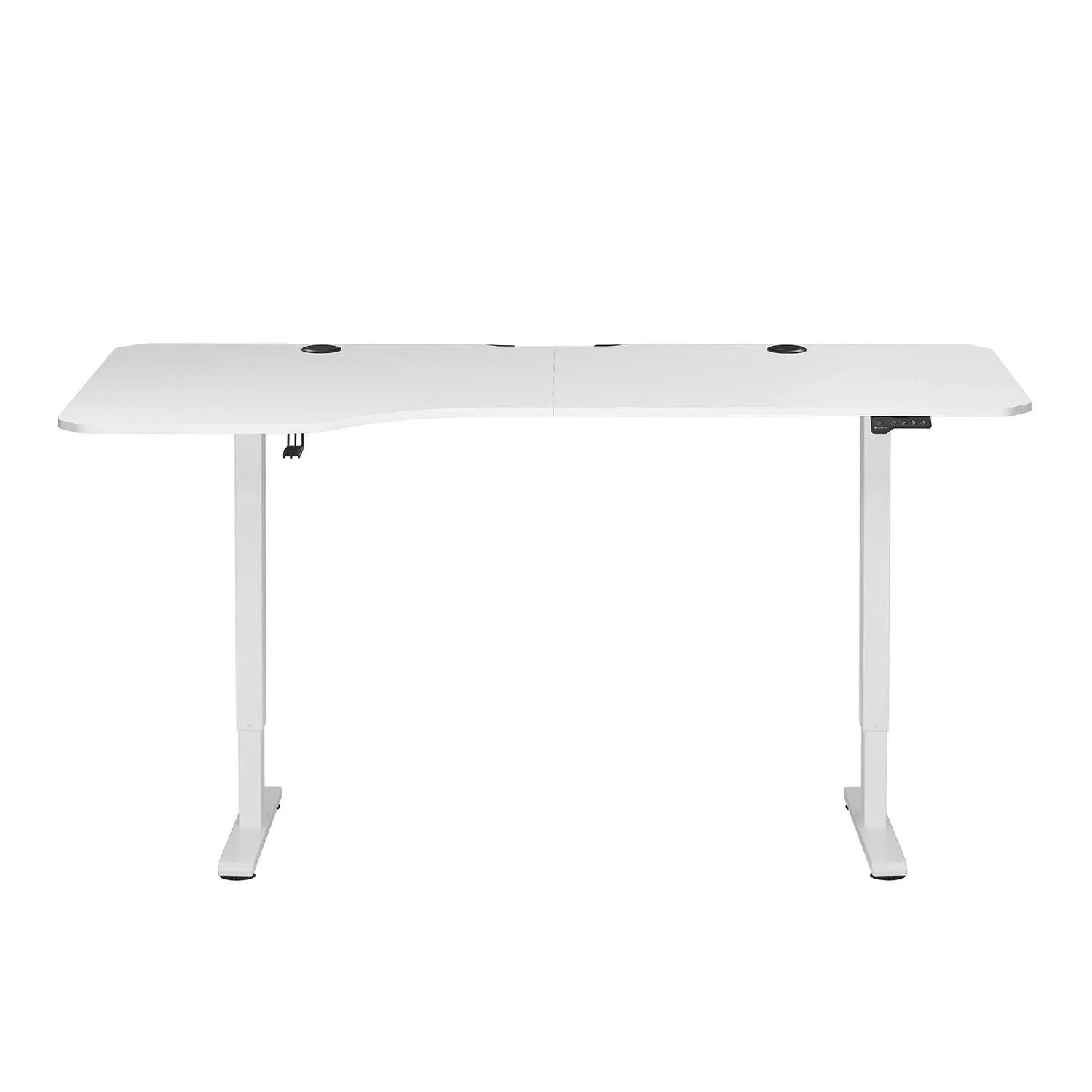 Weißer Juskys Schreibtisch Office Stand, 160x75 cm, höhenverstellbar mit Ablage.