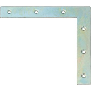 Flacher, verzinkter Eckwinkel 120x120x18 mm für leichte Holzverbindungen.