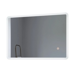 Rechteckiger Aquabatos Badspiegel 70x50 cm mit LED-Beleuchtung und Touch-Schalter für das Badezimmer.