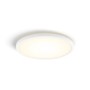 Weiße, runde Philips Hue LED-Deckenleuchte Tento White S mit warmweißem Licht.
