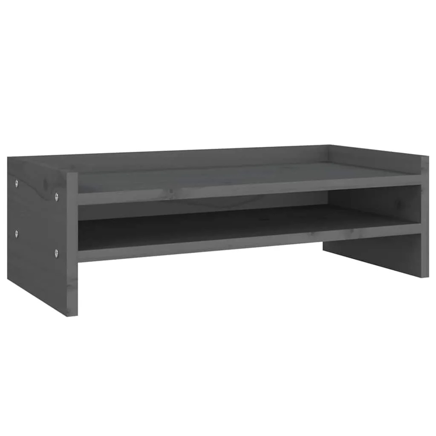 vidaXL Monitorständer Grau 50x24x16 cm Massivholz Kiefer 813986