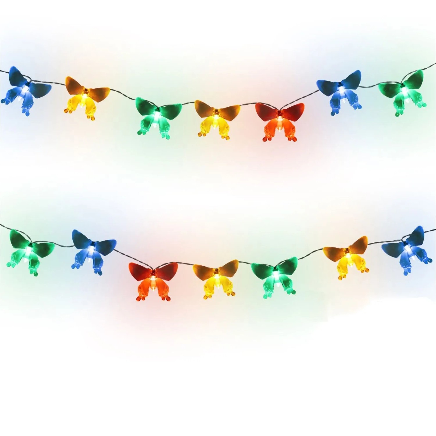 Salcar LED Solar Schmetterling-Lichterkette Außen 5M 20 LEDs Bunt