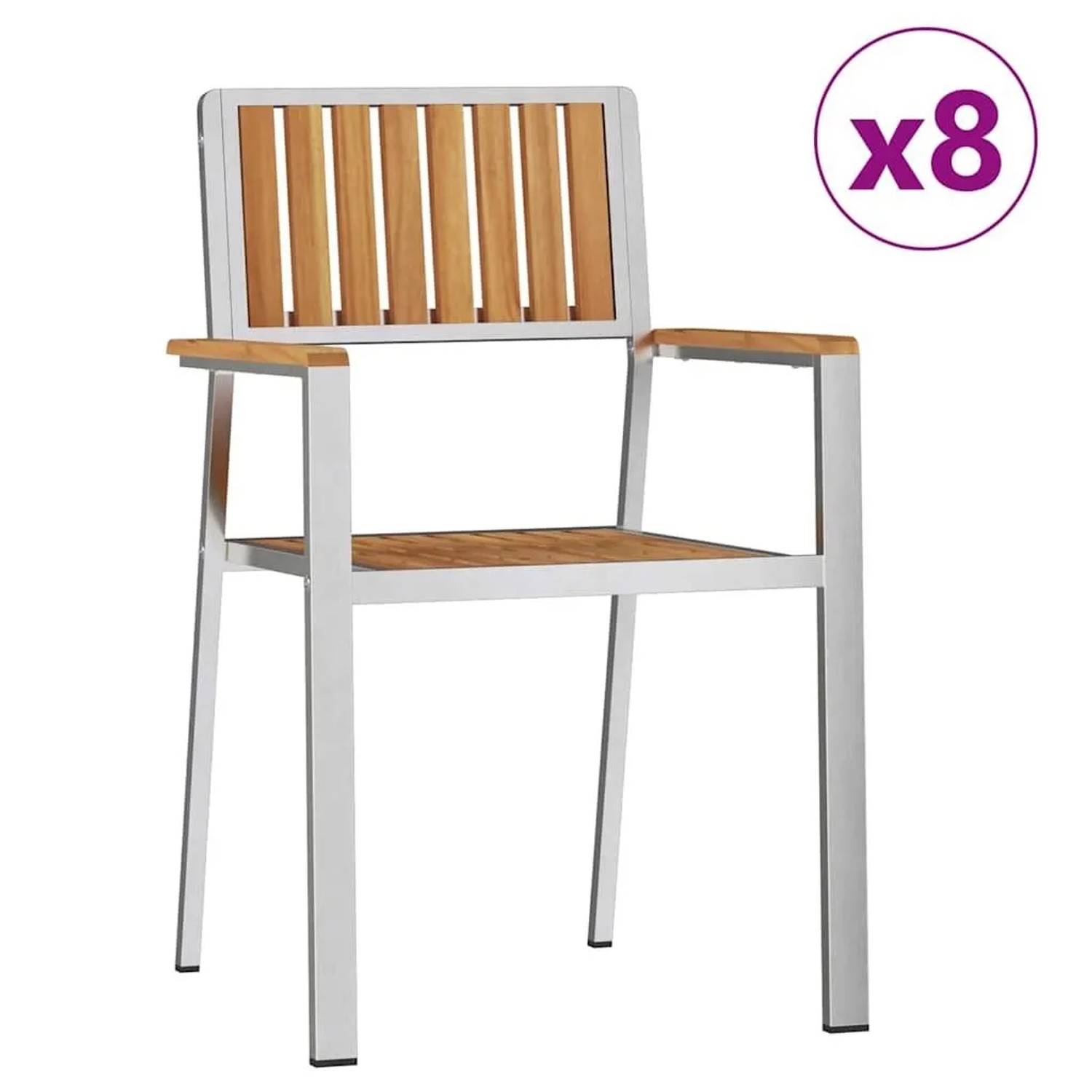 vidaXL Gartenstuhl 8 Stk Braun 56x54,5x87cm Massives Teakholz 3334854 günstig online kaufen