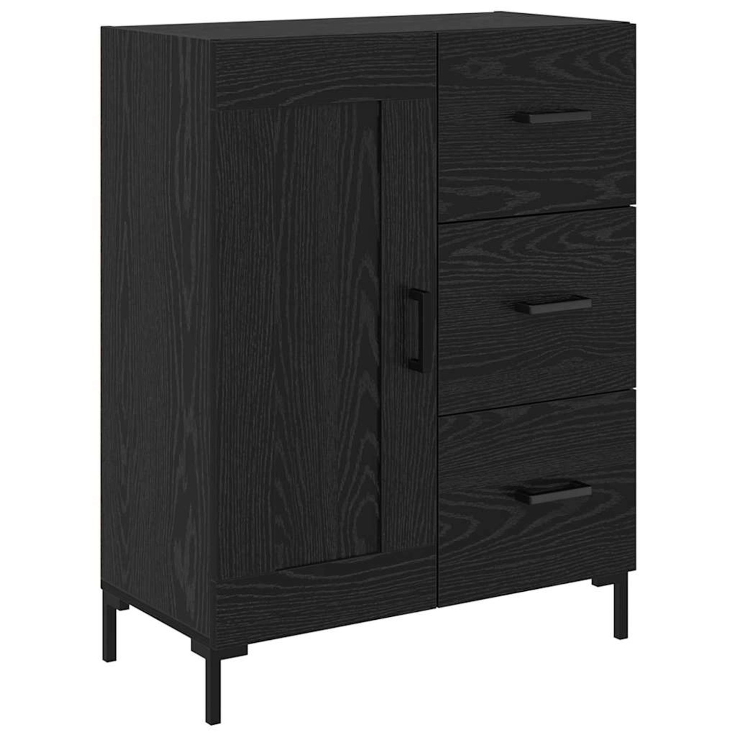 vidaXL Sideboard Schwarz Eichen-Optik 69,5 x 34 x 90 cm Holzwerkstoff 88162 günstig online kaufen