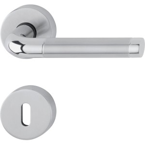 AnsaPro Rosettengarnitur Rhone, Edelstahl mattpoliert für Zimmertüren.