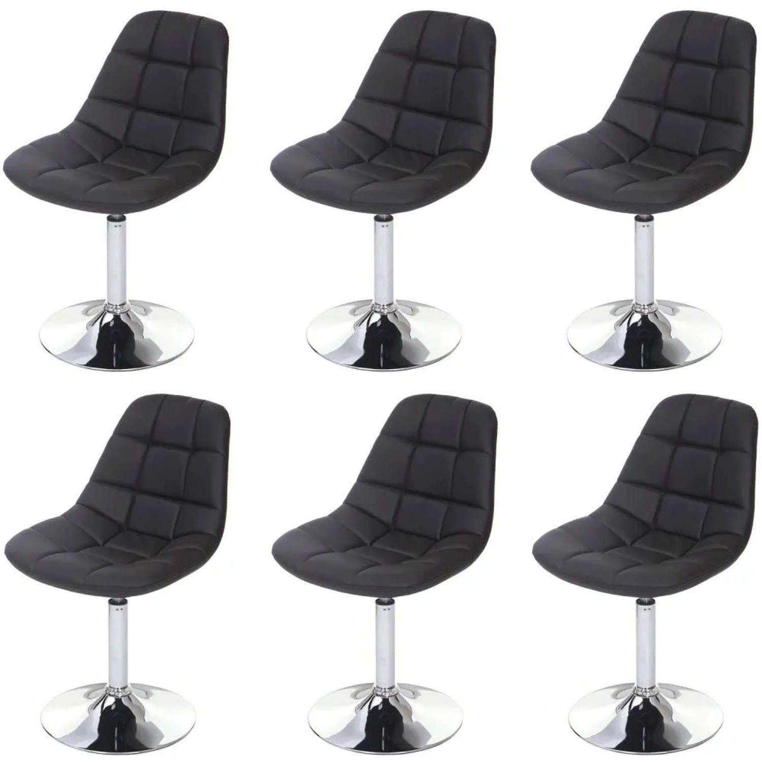 MCW Esszimmerstuhl A60 6er-Set Kunstleder Braun