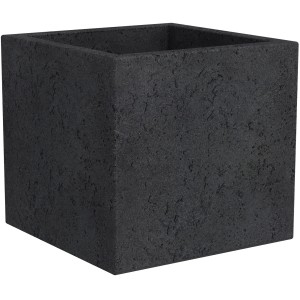 Scheurich C-Cube 240 Pflanzkübel, 38x38cm, Stony Black, quadratisch.