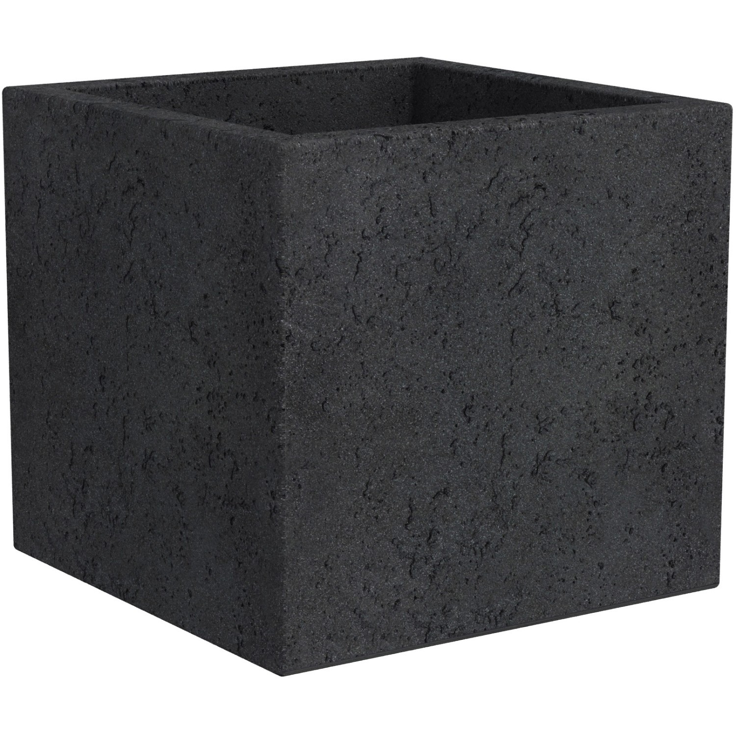 Scheurich Pflanzgefäß Blumentopf C-Cube 240 38 cm x 38 cm Stony Black günstig online kaufen