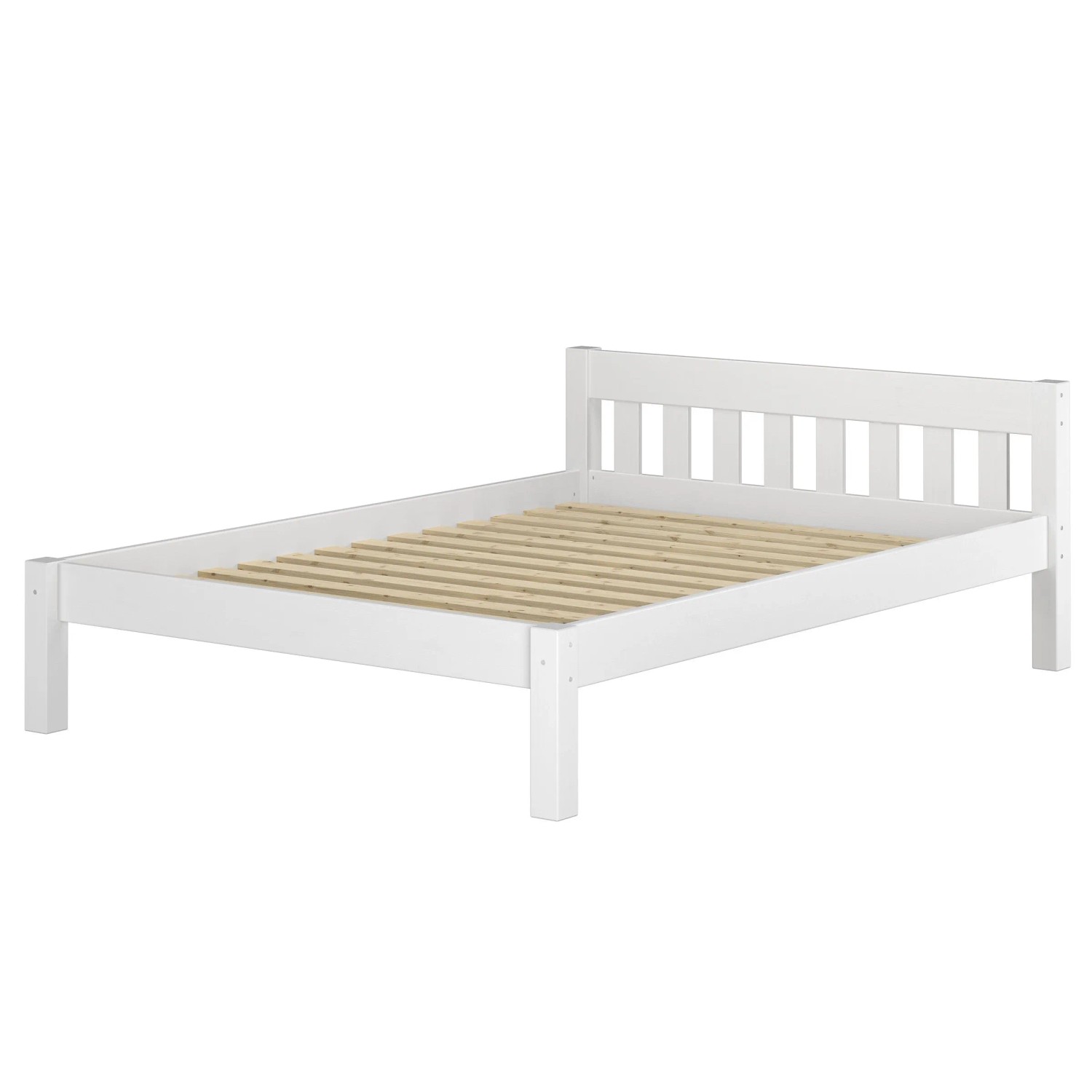 Erst-Holz Doppelbett Massivholzbett Weiß 180 x 200 cm Kiefer Modell 38 Rollrost inkl.