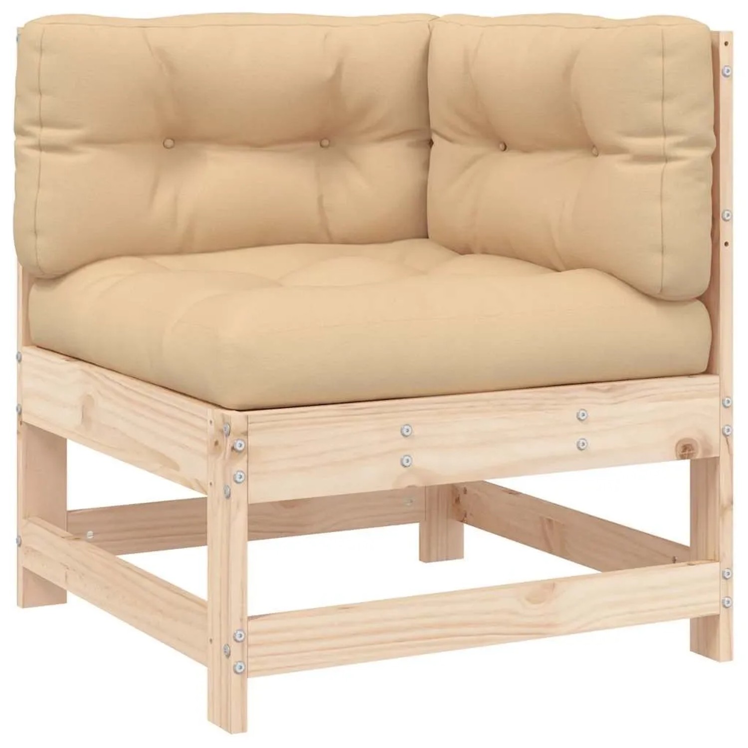 vidaXL Ecksofa mit Kissen Massivholz Kiefer 825541