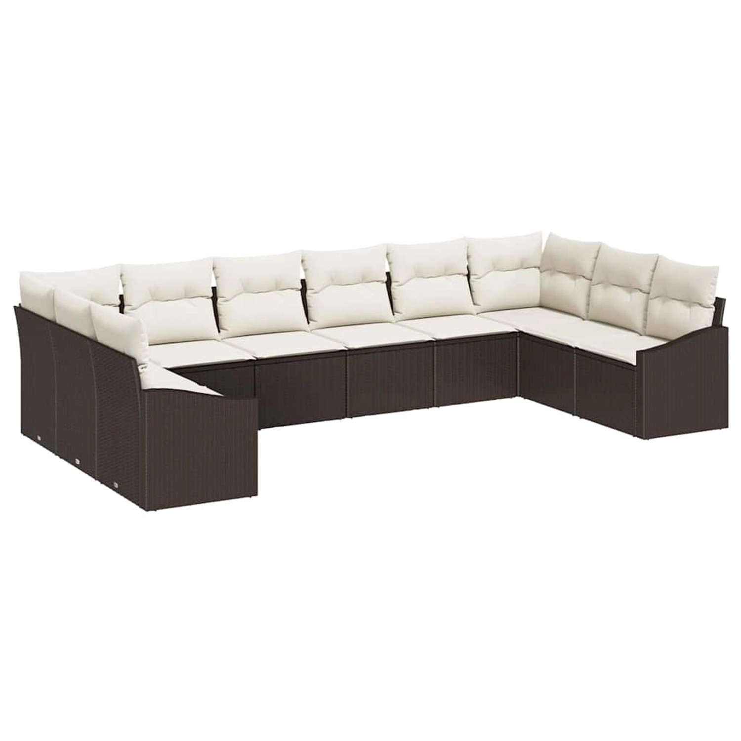 vidaXL Garten-Sofa-Set 10-Tlg Braun Poly Rattan 3346898 günstig online kaufen