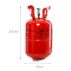 Rote Party Factory Ballongas Helium Einwegflasche für ca. 30 Luftballons.