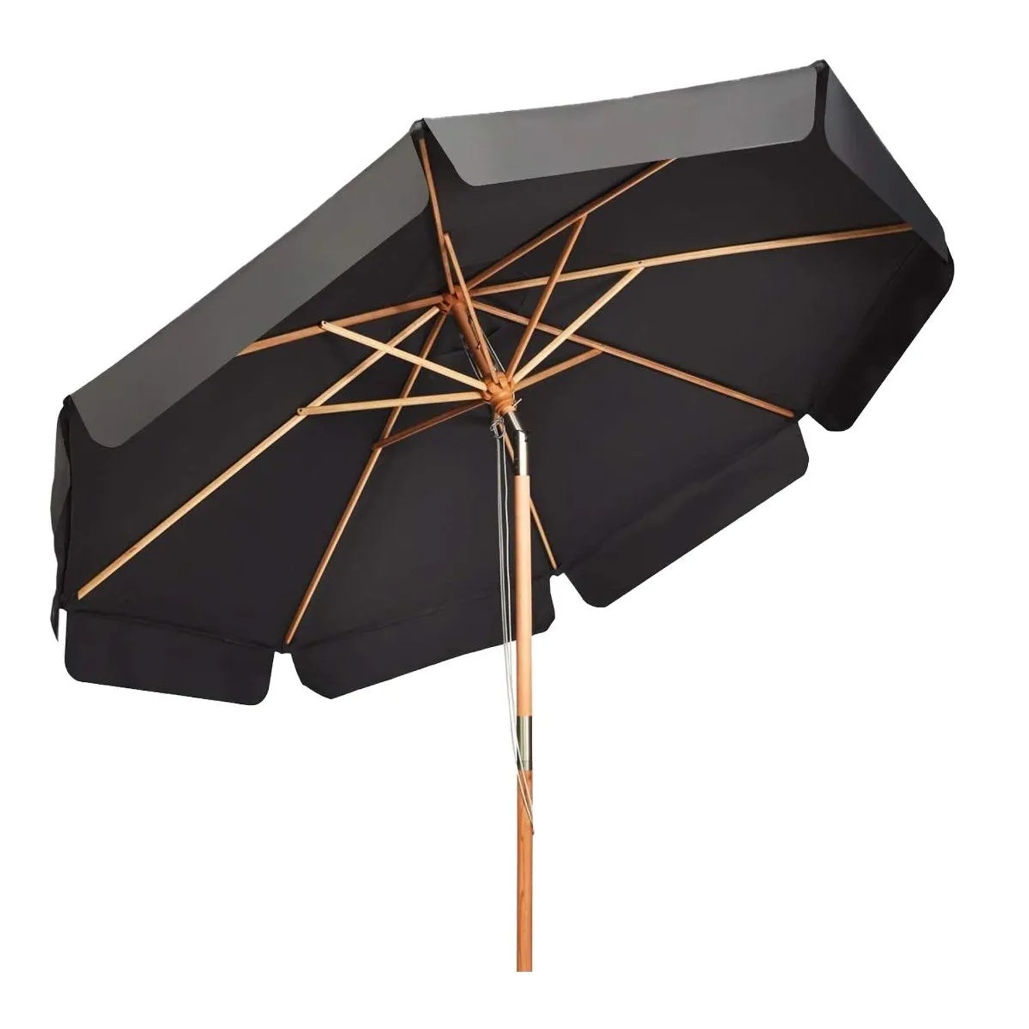 COSTWAY Sonnenschirm 300 cm Gartenschirm  Beidseitig um 30° Knickbar Grau