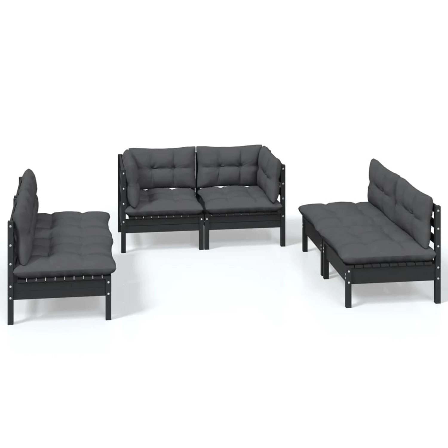 vidaXL 6-tlg Garten-Lounge-Set mit Kissen Kiefer Massivholz Modell 112 günstig online kaufen