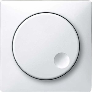 Merten Artec Dimmer Zentralplatte mit Drehknopf, polarweiß.