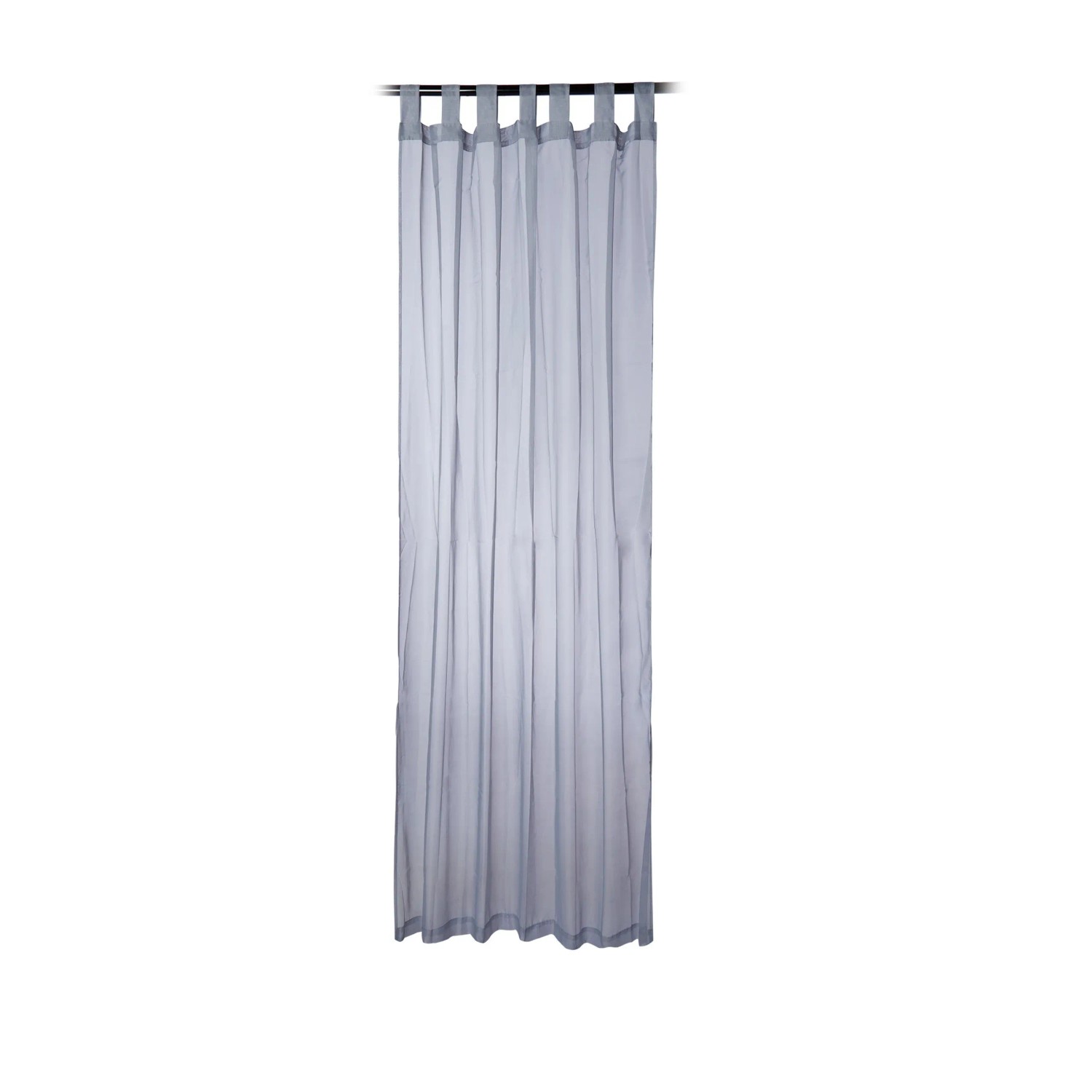 Relaxdays Vorhänge mit Schlaufen Polyester Silber Halbtransparent 2er Set 245 cm x 140 cm x 0,1 cm
