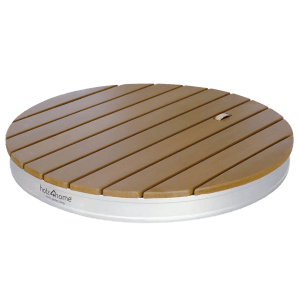 Runde holz4home Bodendusche aus WPC für Garten, Pool und Camping.