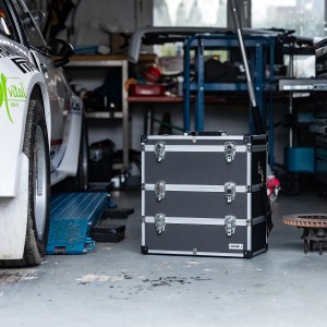 HMF 14661-02 Alu Werkzeugkoffer 3 Etagen Leer Verstellbare Facheinteilung