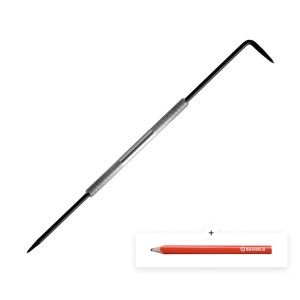 Bauheld Anreißnadel 250mm mit zwei Nadeln und Zimmermannsbleistift.