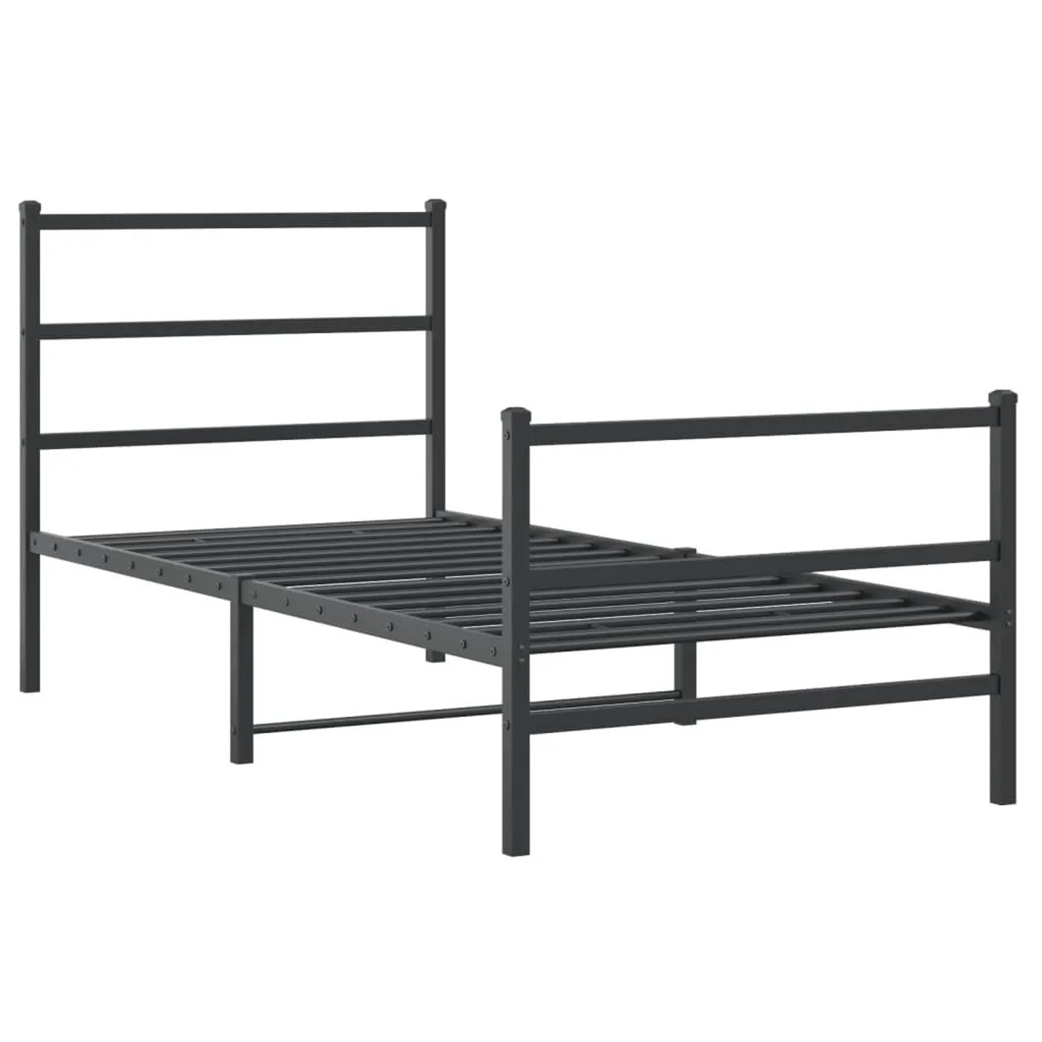 vidaXL Bettgestell mit Kopf- und Fußteil Metall Schwarz 90x190 cm 355375 günstig online kaufen