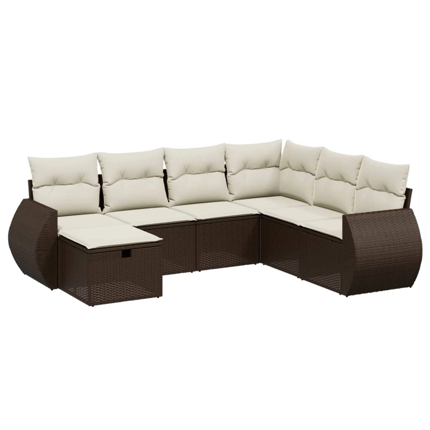 vidaXL 7-Tlg Garten-Sofagarnitur mit Kissen Braun Poly Rattan 3264149 günstig online kaufen