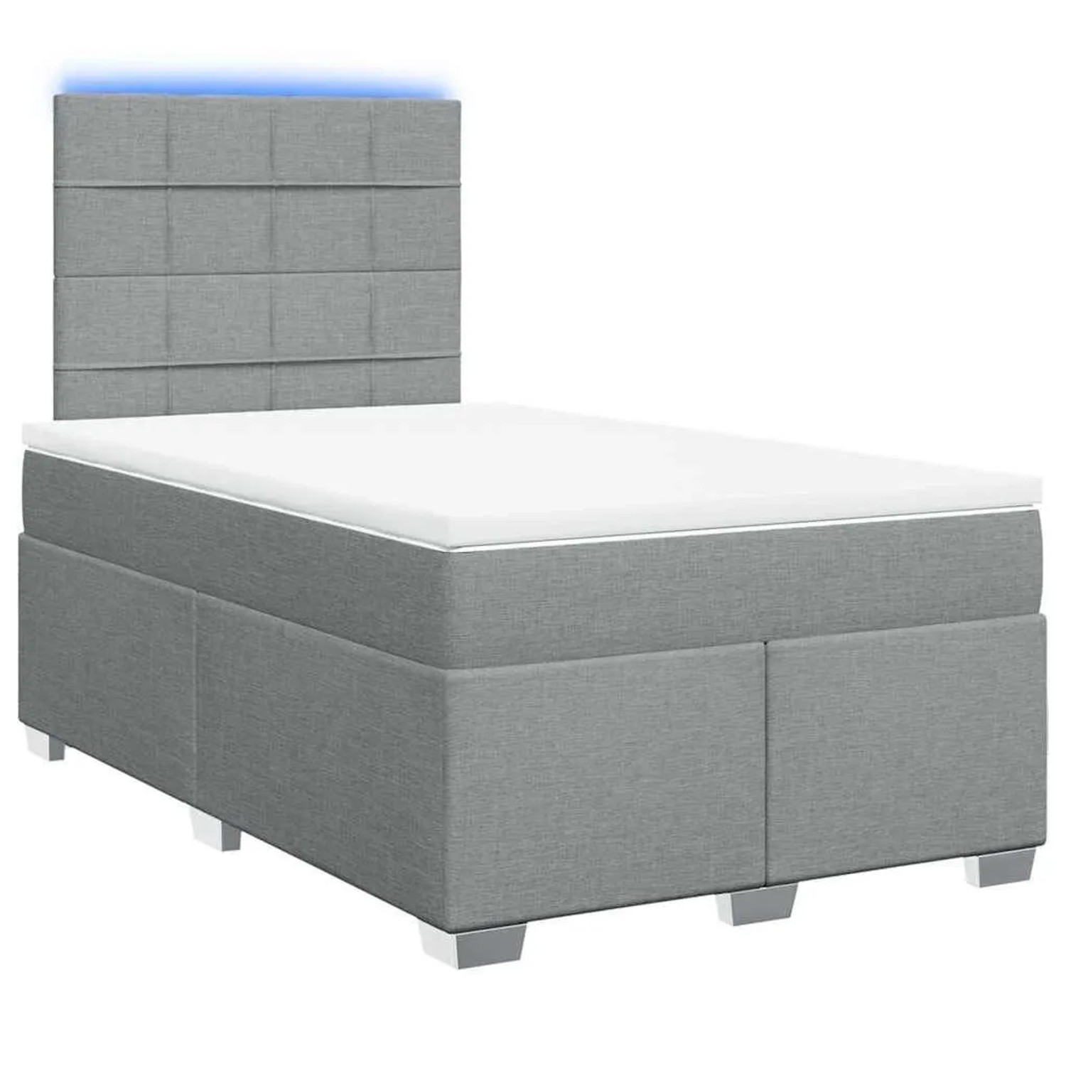 vidaXL Boxspringbett mit Matratze Hellgrau 120x200 cm Stoff 3292755