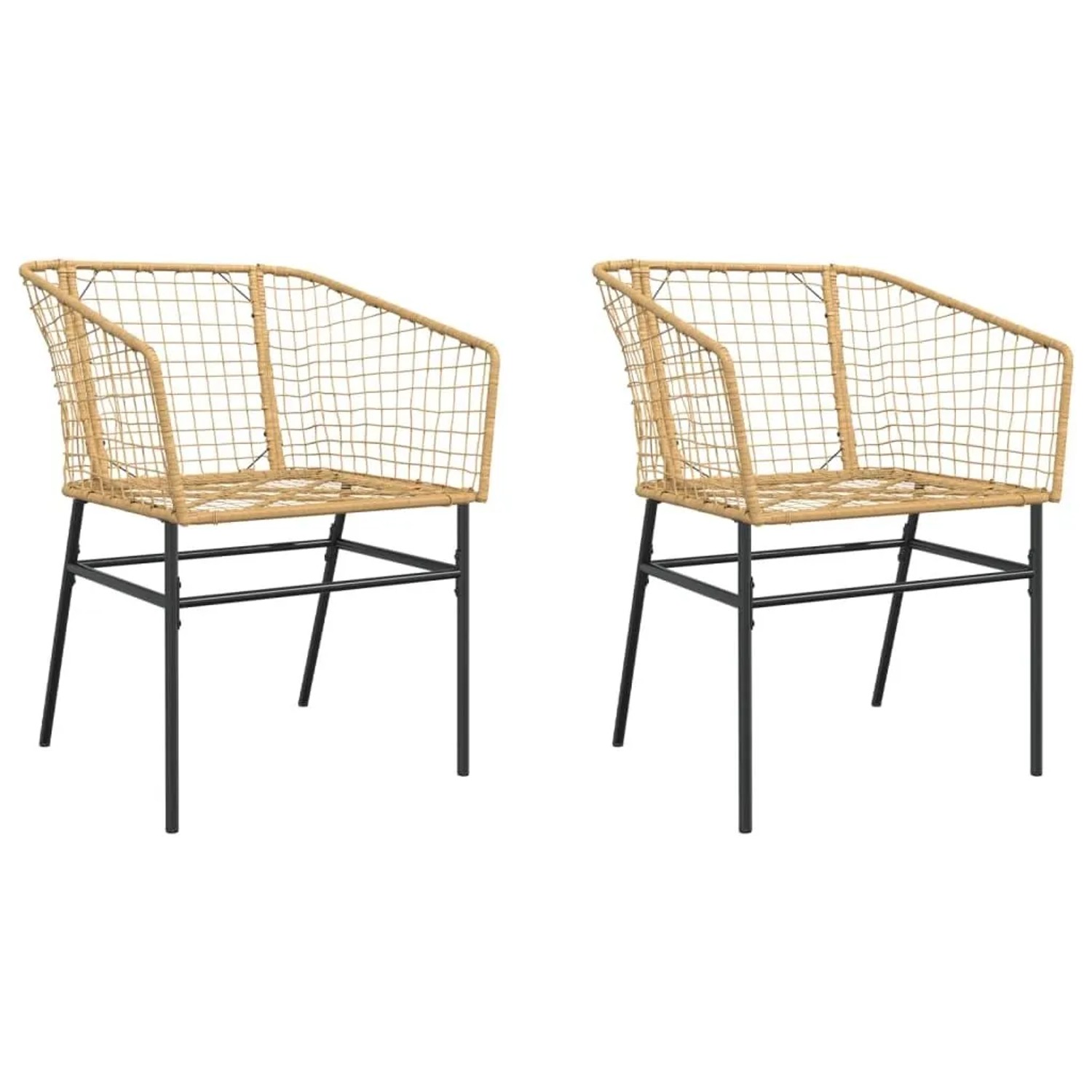 Furnicato Gartenstühle 2 Stk Braun Poly Rattan