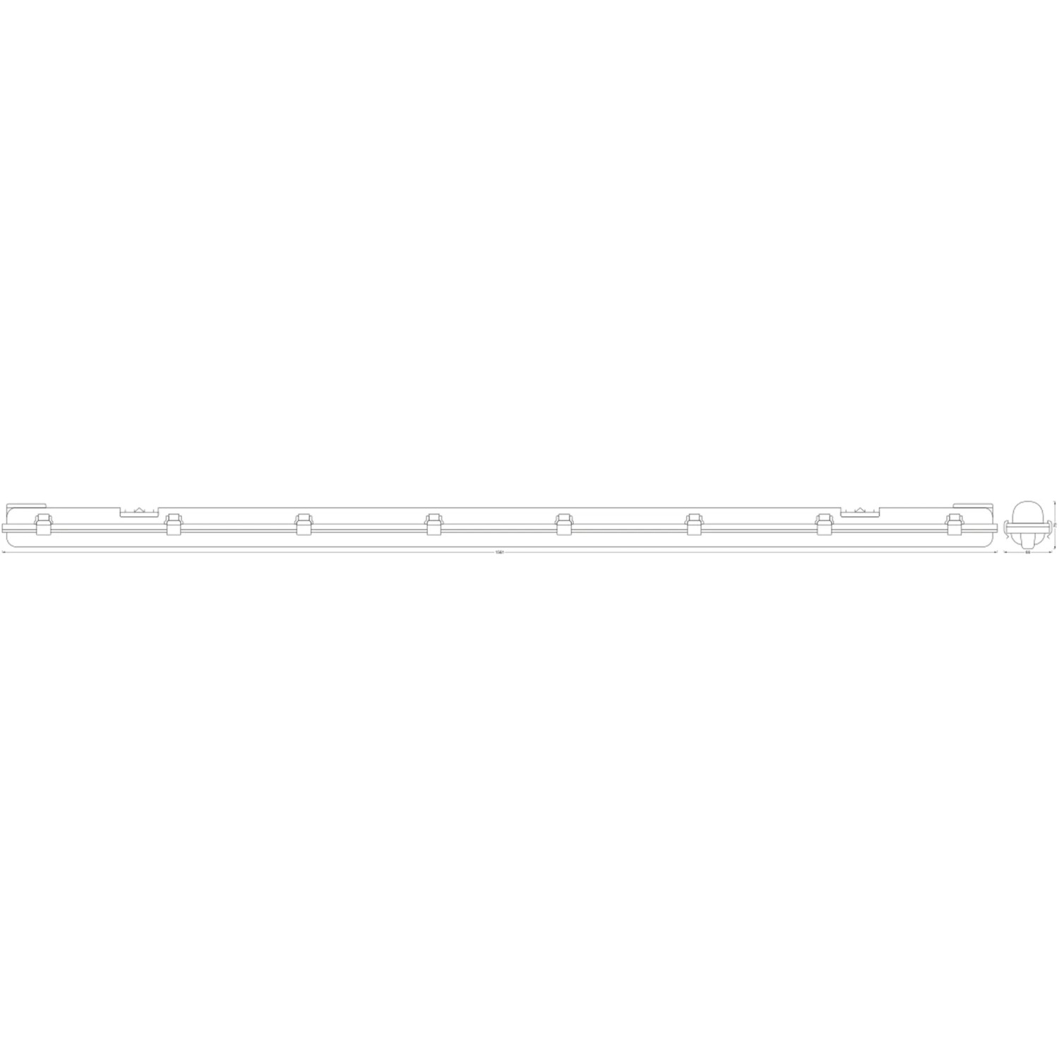 Osram LED-Feuchtraumleuchte Submarine 19 W 1.900 lm 156,1 x 6,6 x 7,5 cm Grau_5