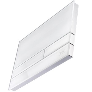 Kronenbach Betätigungsplatte Plantec 2.0 Cube 60, Glas weiß, Chrom glänzend für WC Spülkasten.