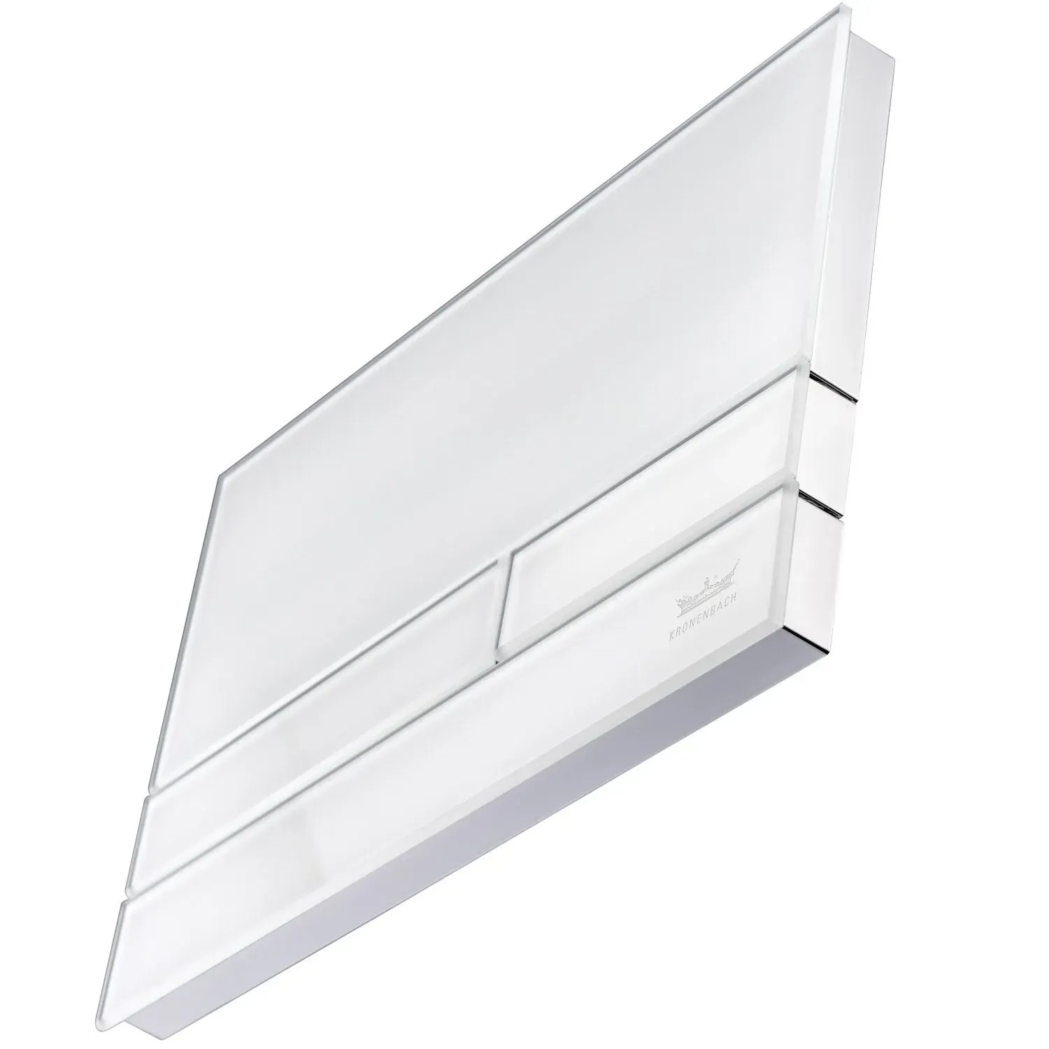 Kronenbach Betätigungsplatte Plantec 2.0 Cube 60, Glas weiß, Chrom glänzend für WC Spülkasten.