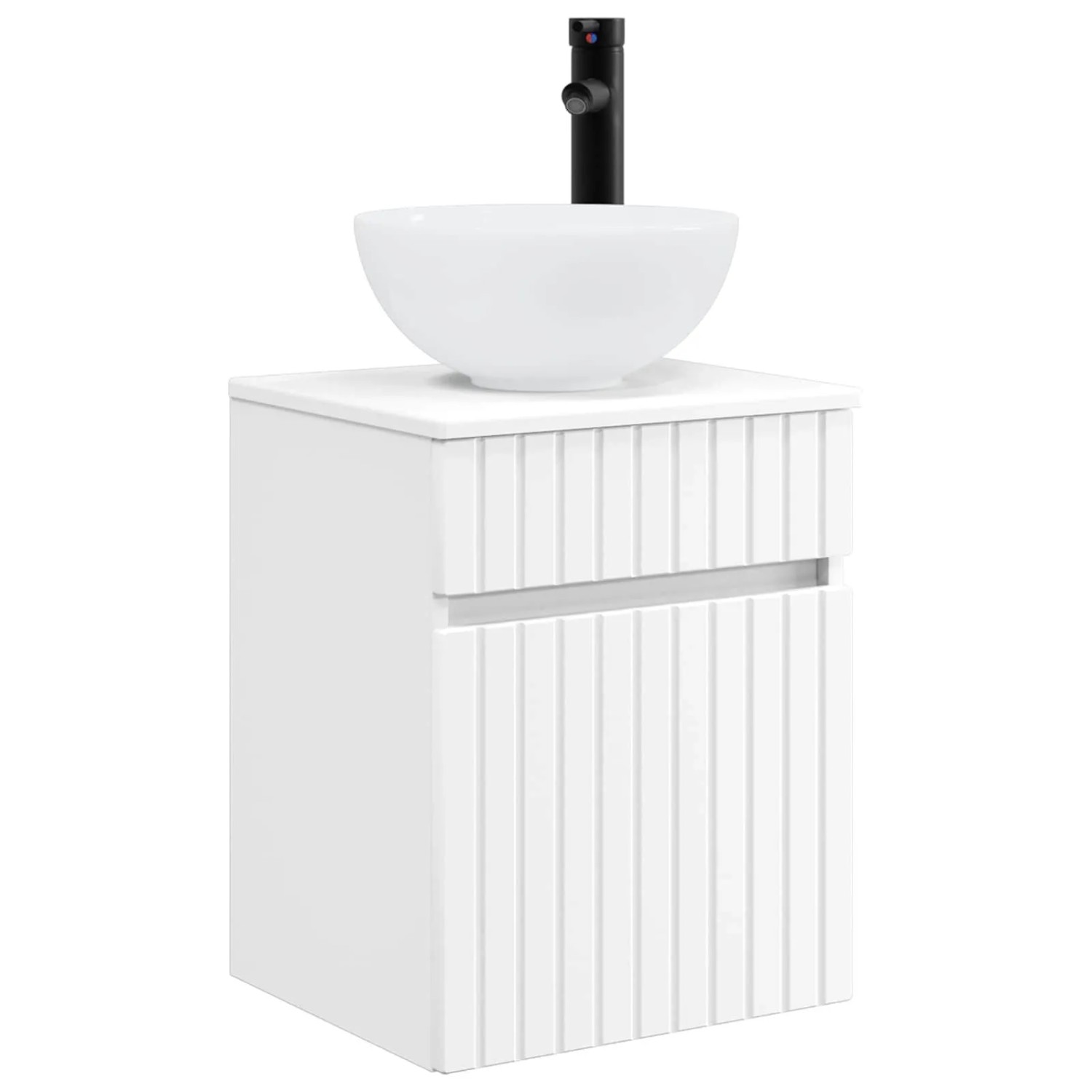 vidaXL Wandmontierte Waschbecken-Vanität Weiß 39 x 41 x 64,5 cm 890552