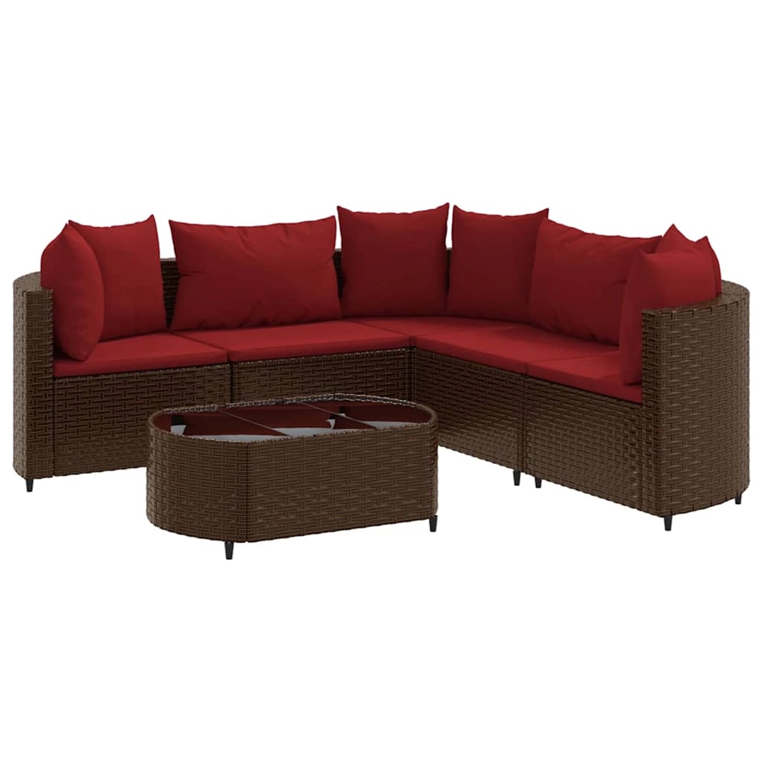 vidaXL 6-Tlg Garten-Sofagarnitur mit Kissen Braun Poly Rattan 3308397 günstig online kaufen