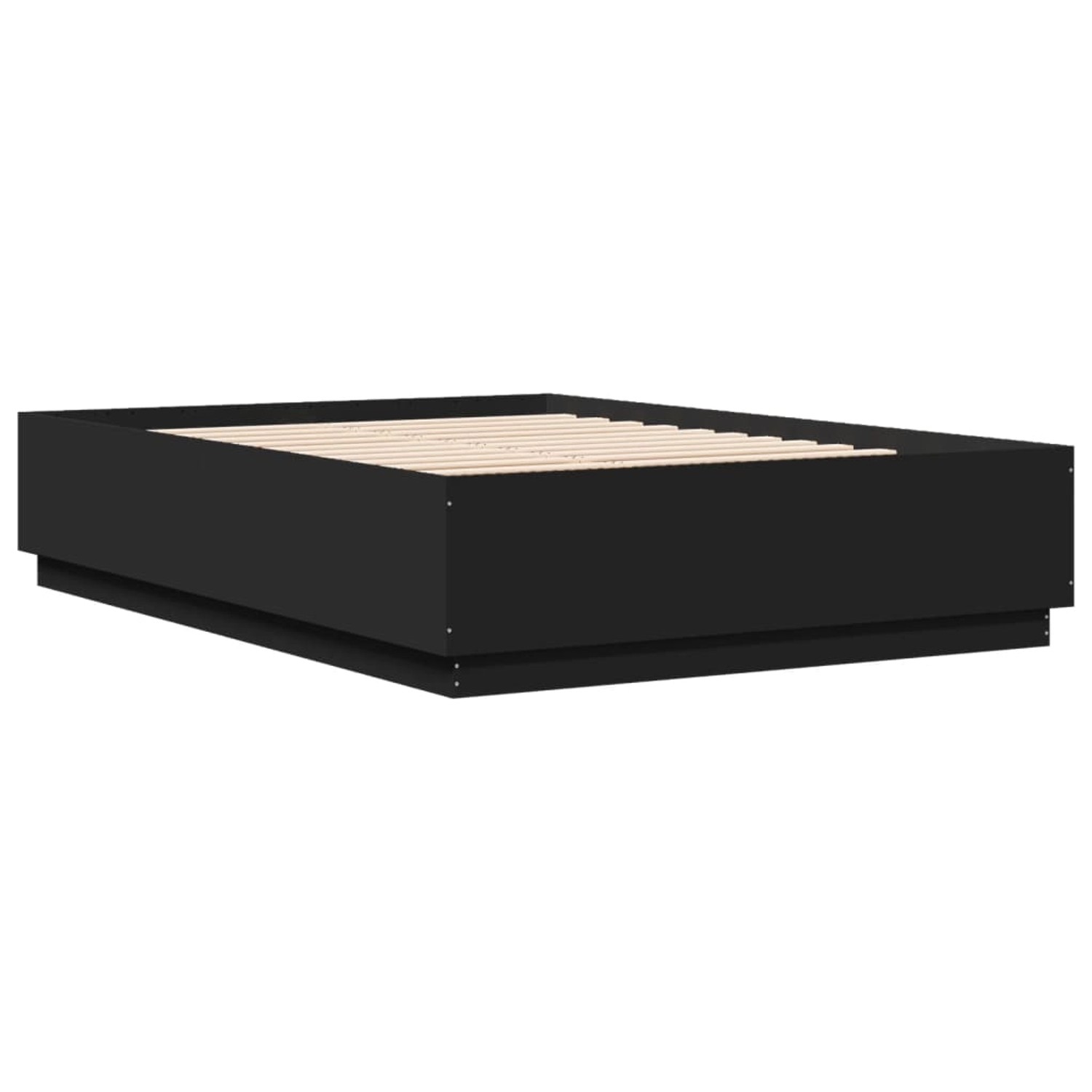 vidaXL Bettgestell mit LED Schwarz 160x200 cm Holzwerkstoff 3209598 günstig online kaufen