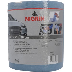 Nigrin Universal-Papierrolle, 300 Blatt, 21x30cm, für Autopflege und Werkstatt.