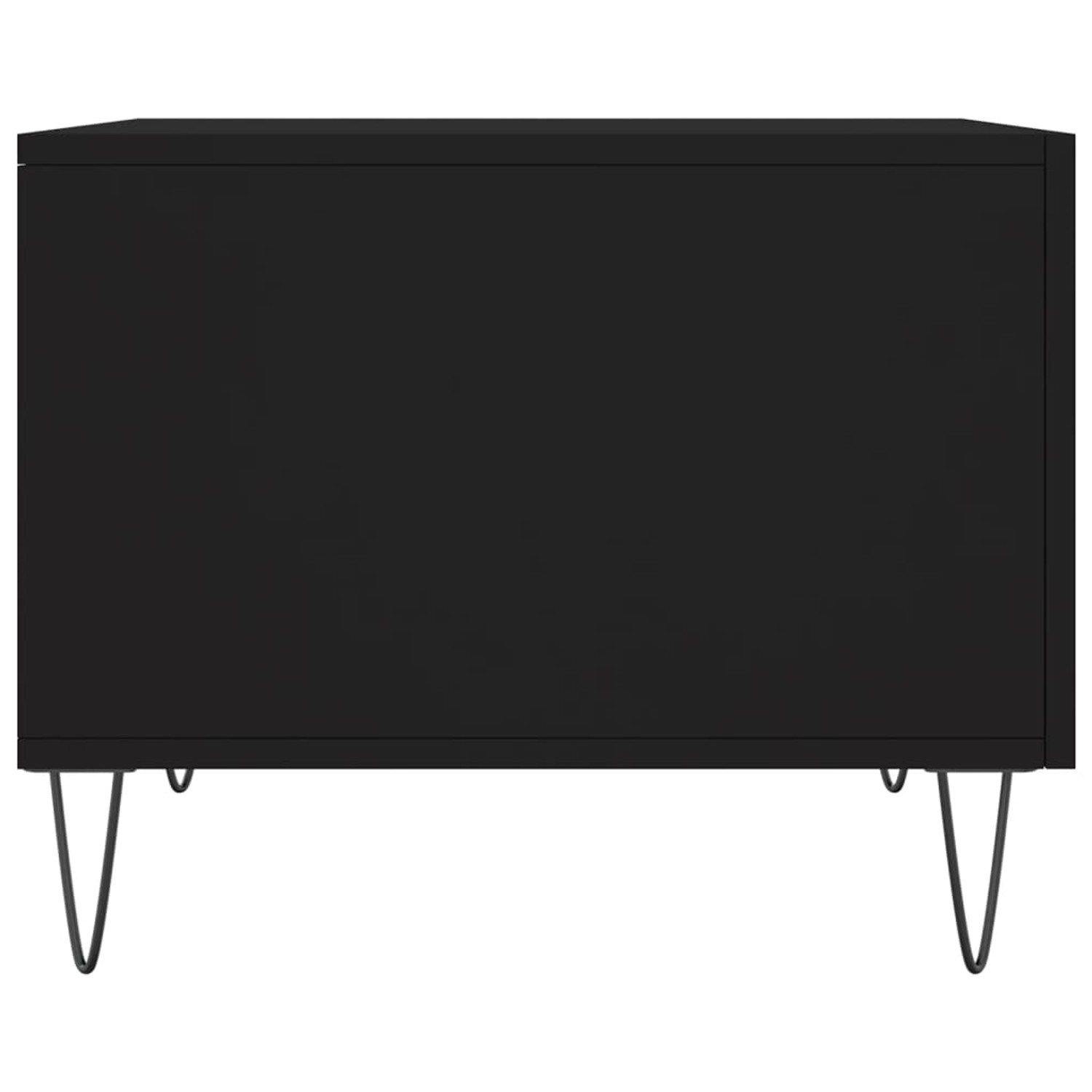 vidaXL Couchtische, 2er Set, schwarz, 50x50 cm, Holzwerkstoff mit Metallbeinen.