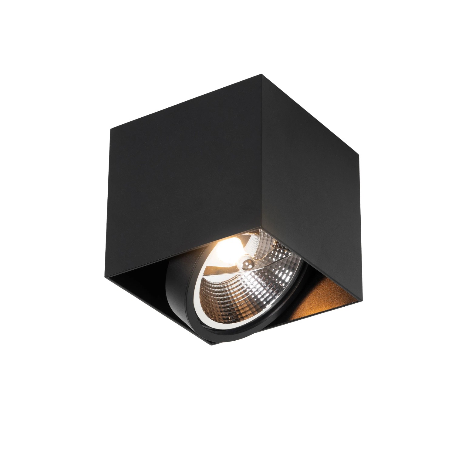 QAZQA Design-Spot Schwarzes Quadrat AR111 Box