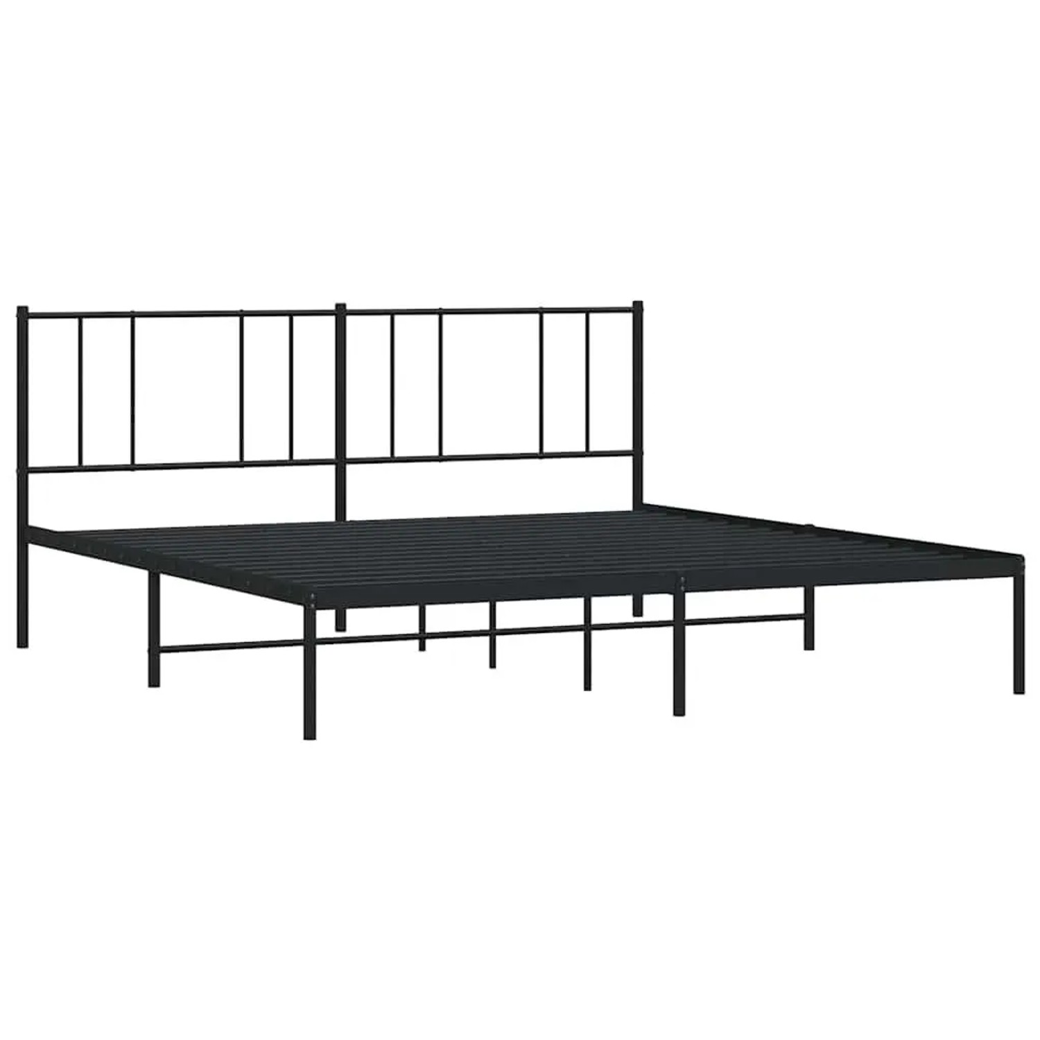 vidaXL Bettgestell mit Kopfteil Metall Schwarz 200x200 cm 352487 günstig online kaufen